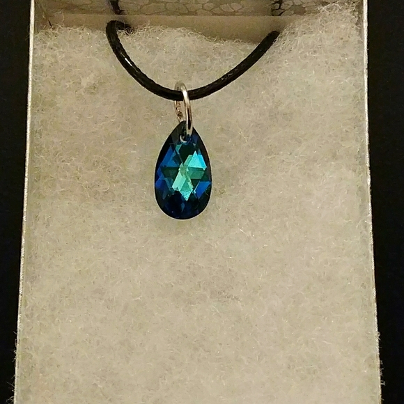 Jewelry - Neptune Blue Crystal Teardrop Necklace
